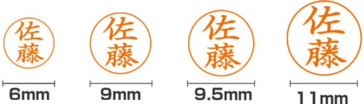シャチハタの印面サイズ